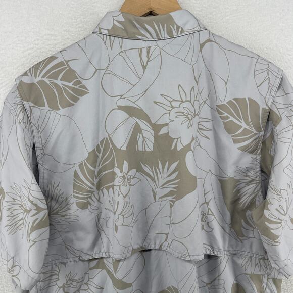 PATAGONIA Shirt Mens L Sol Patrol II Floral Performance Mesh Lined Ripstop Gray - Picture 6 of 14
